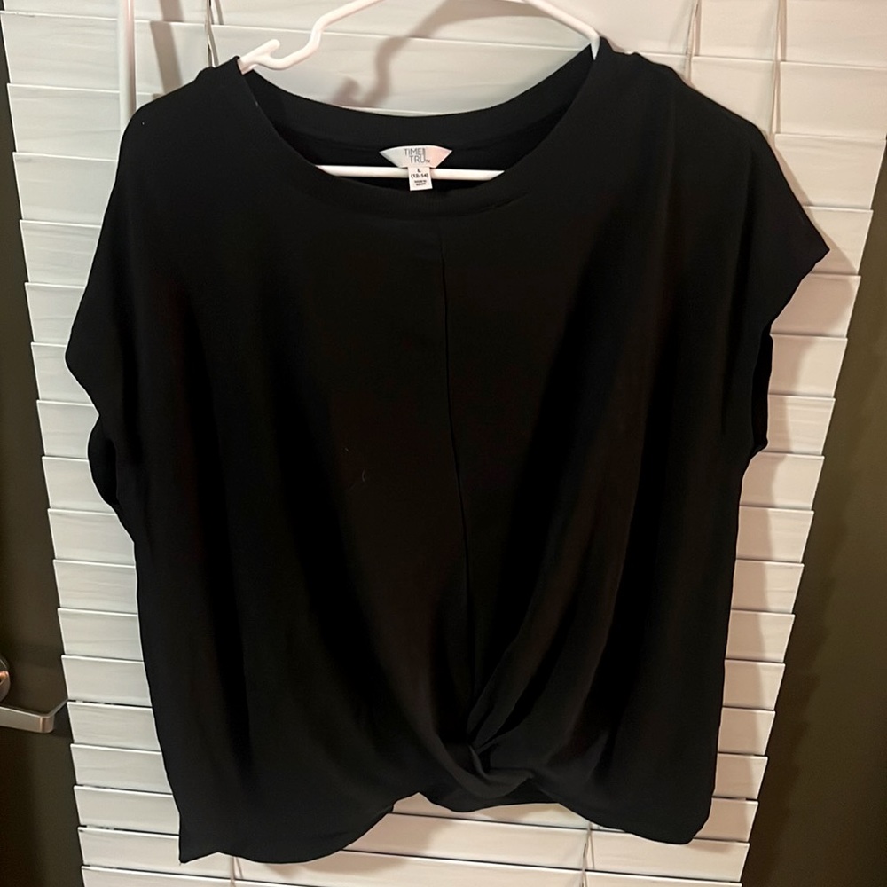 Black short sleeved blouse